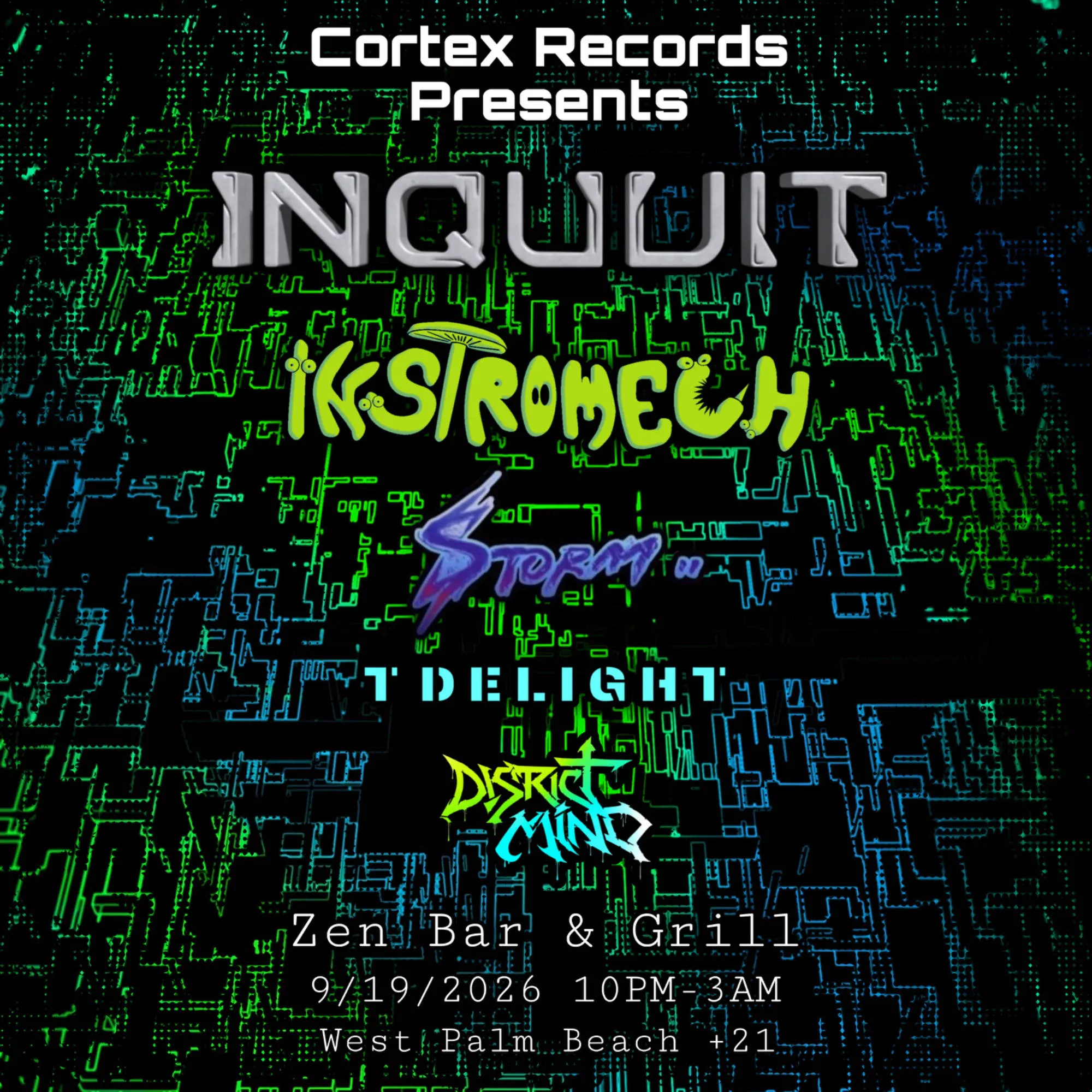 Cortex Records presents INQUUIT event banner