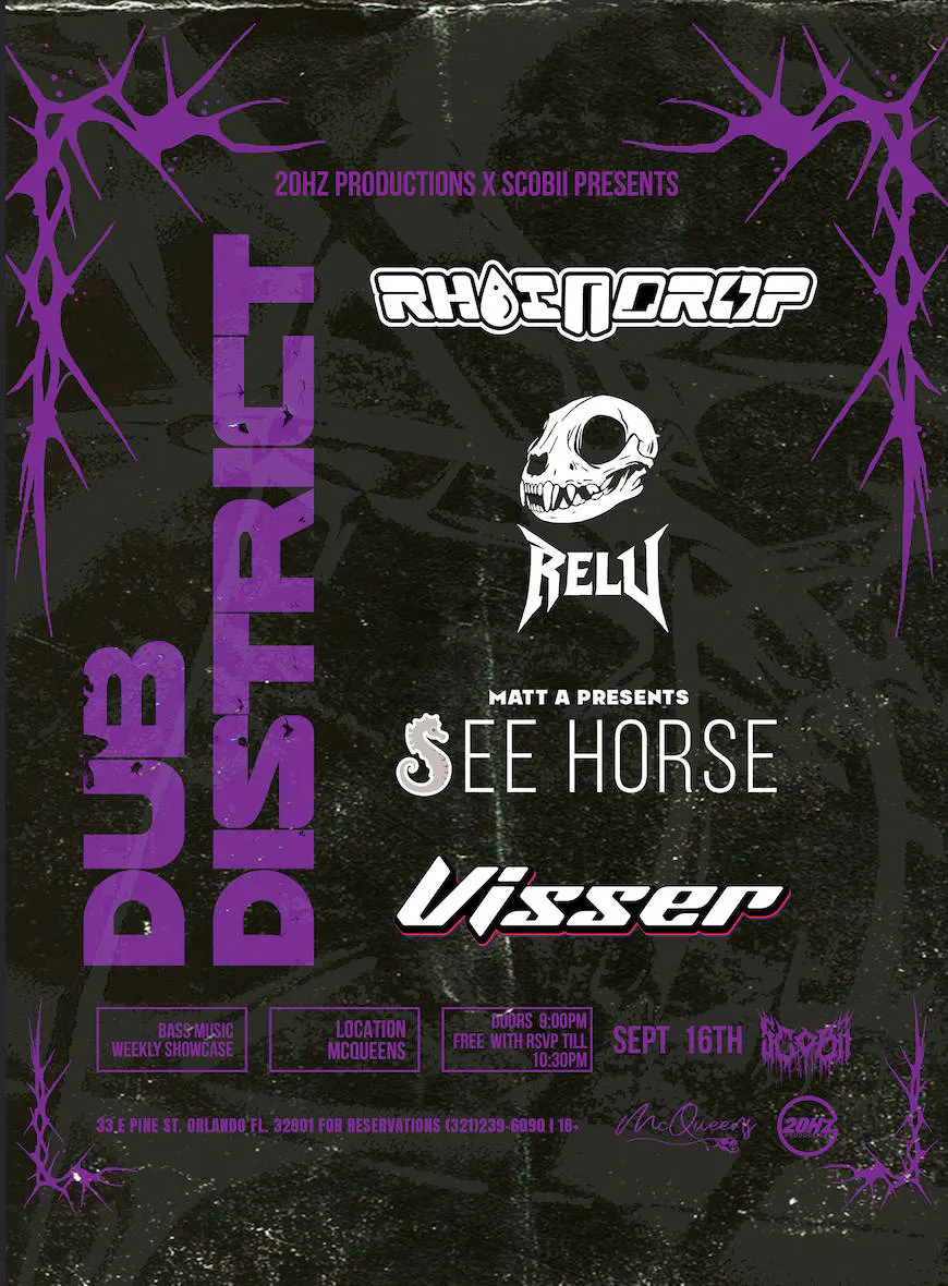 DUB DISTRICT SEPTEMBER 16TH event banner