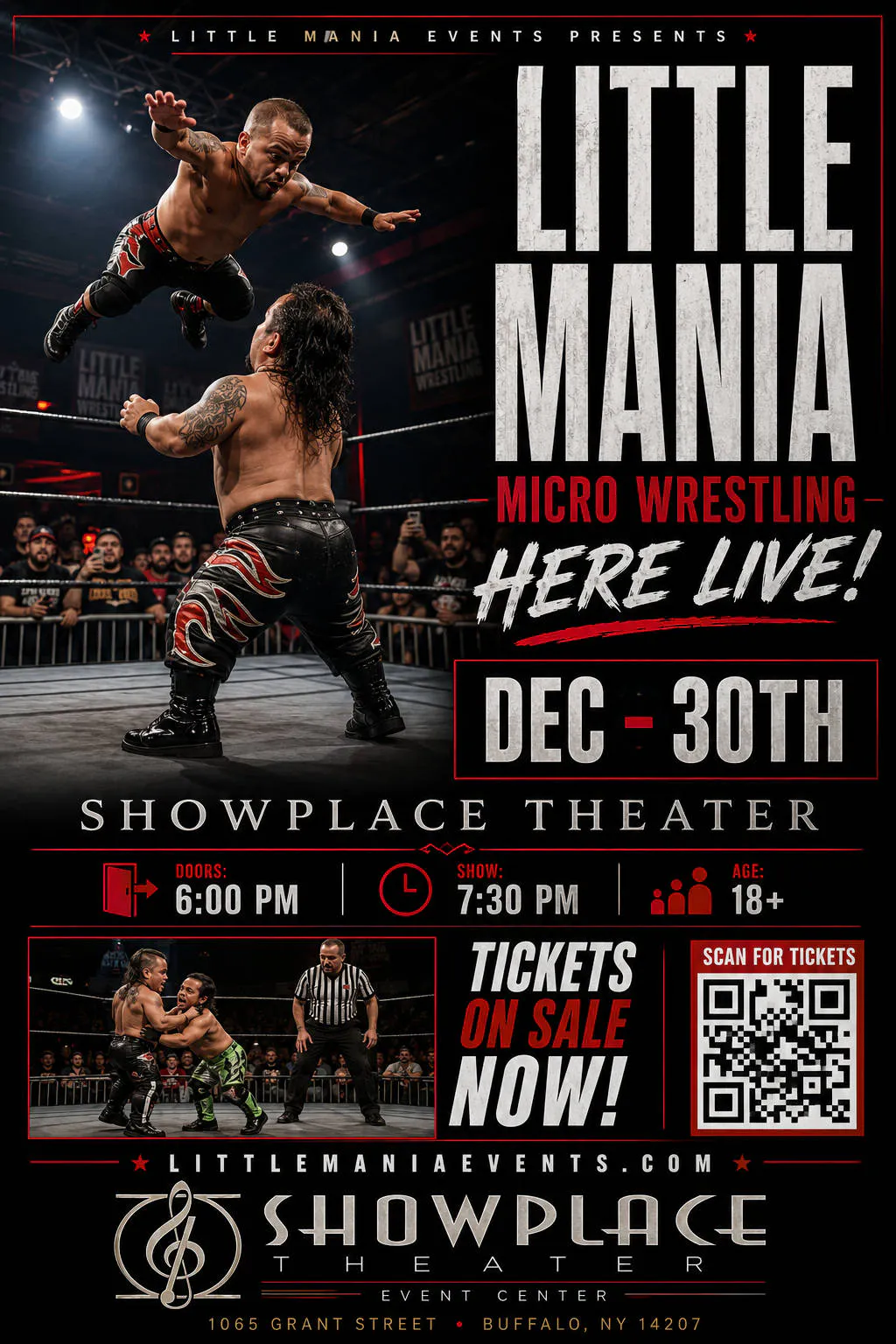 Midget Mania Wrestling event banner
