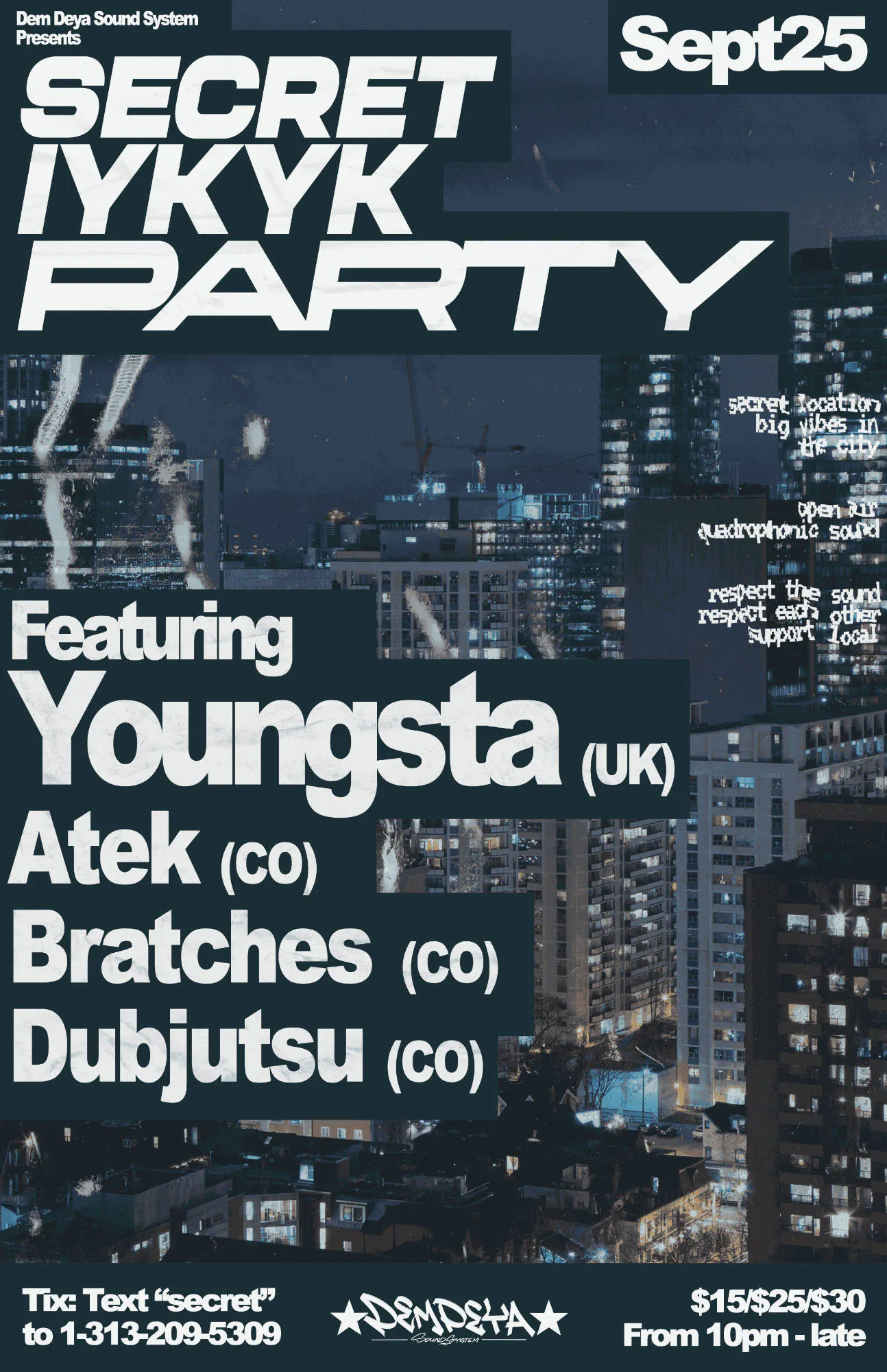 DDSS Presents: S.I.P. Featuring: Youngsta, Atek, BRATCHES, Dubjutsu event banner