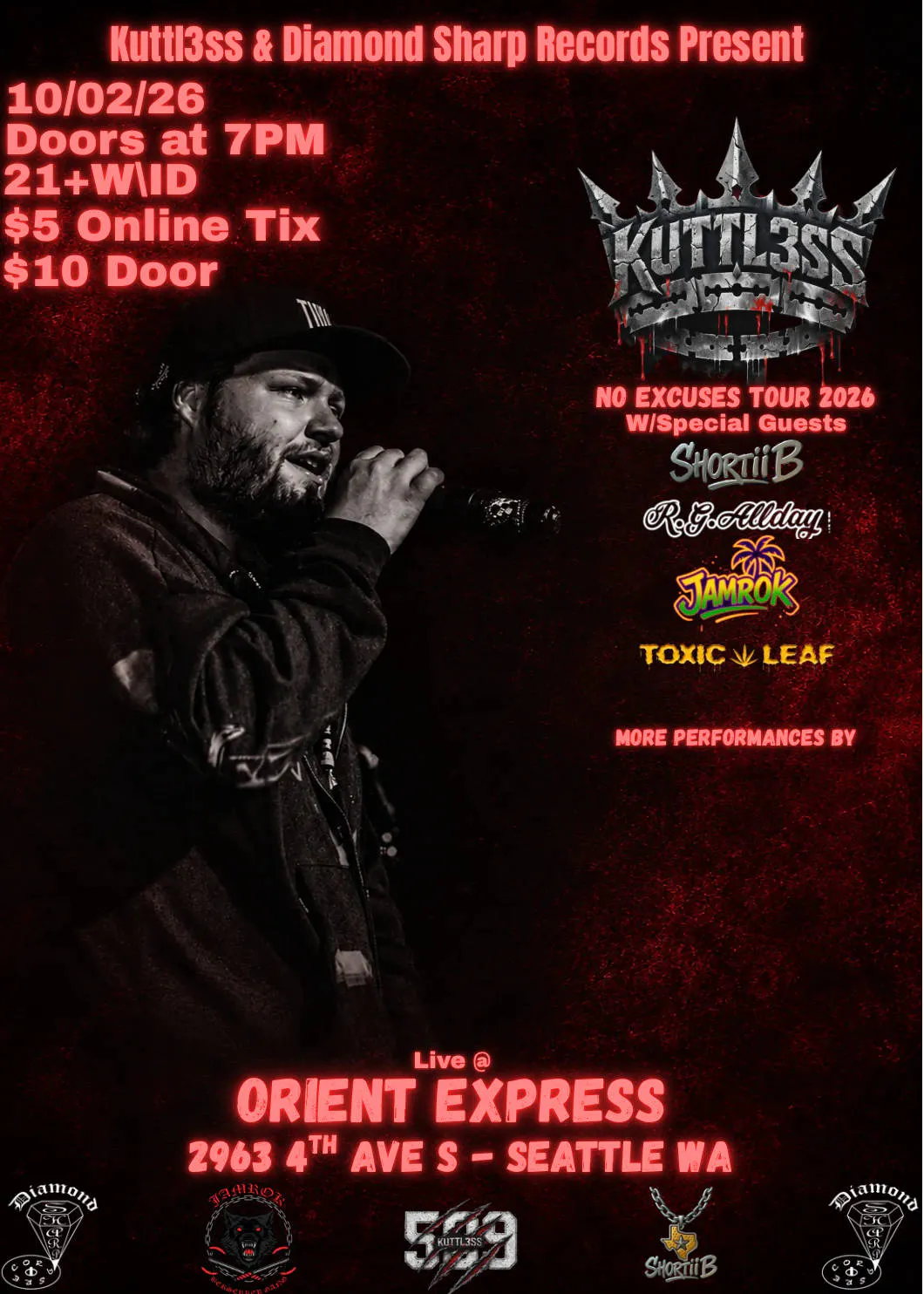 No Excuses Tour 2026 event banner