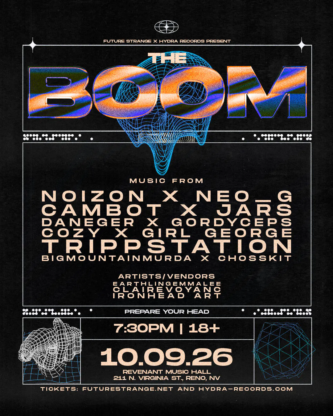 The BOOM event banner