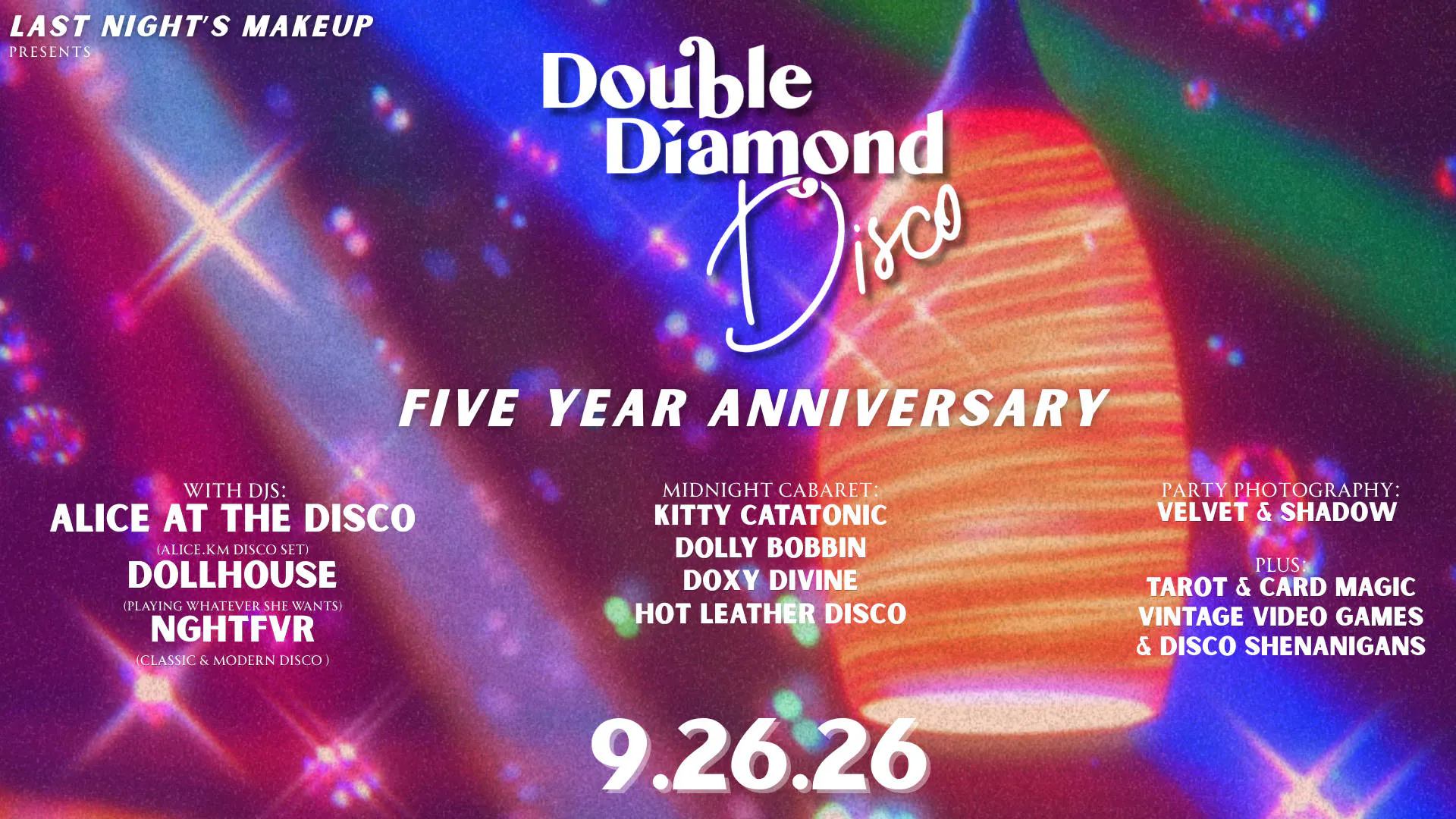 Double Diamond Disco Five Year Anniversary Party event banner