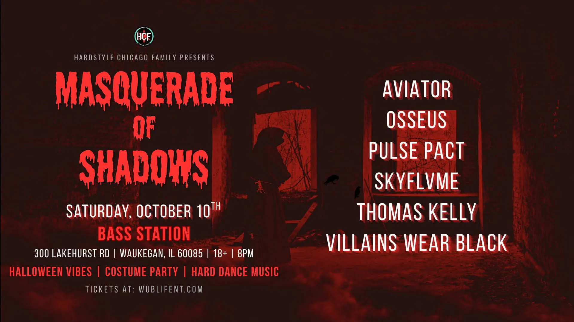 MASQUERADE OF SHADOWS 2026 AT BASS STATION event banner