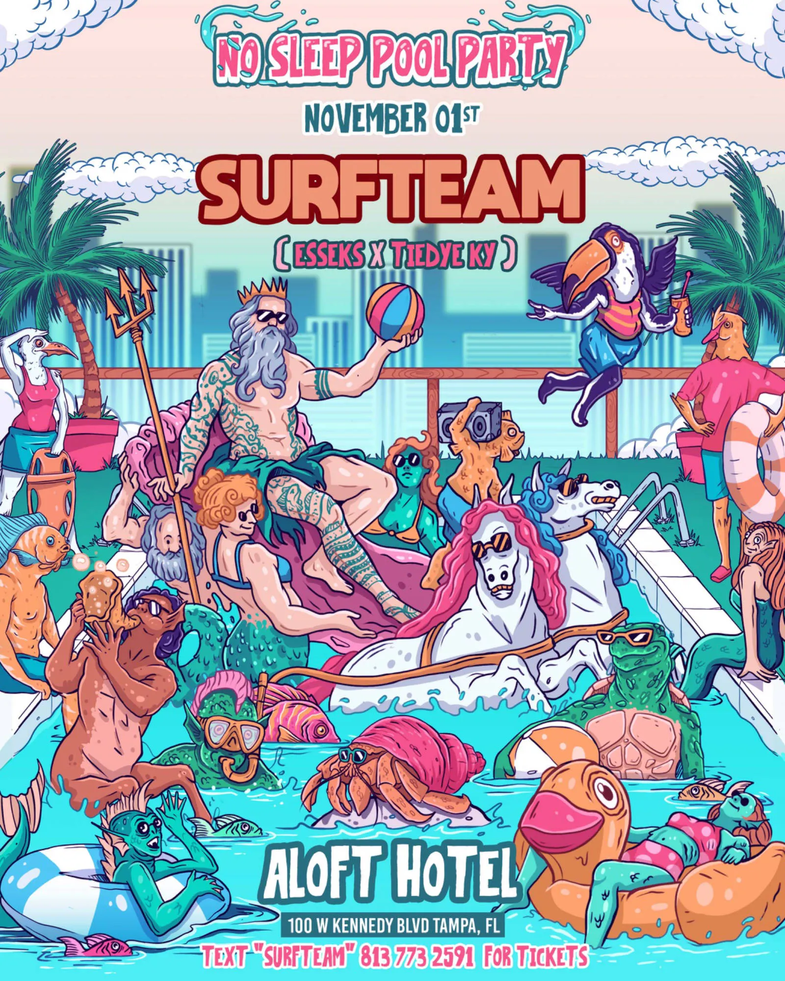 No Sleep Pool Party: Surfteam (Esseks x Tiedye Ky) event banner