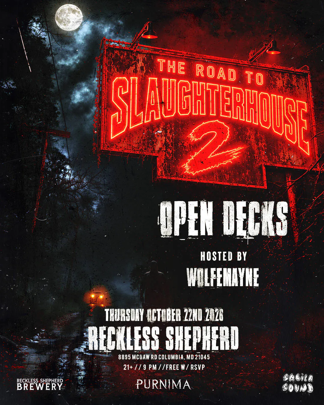 THE ROAD TO THE SLAUGHTHOUSE: OPEN DECKS event banner