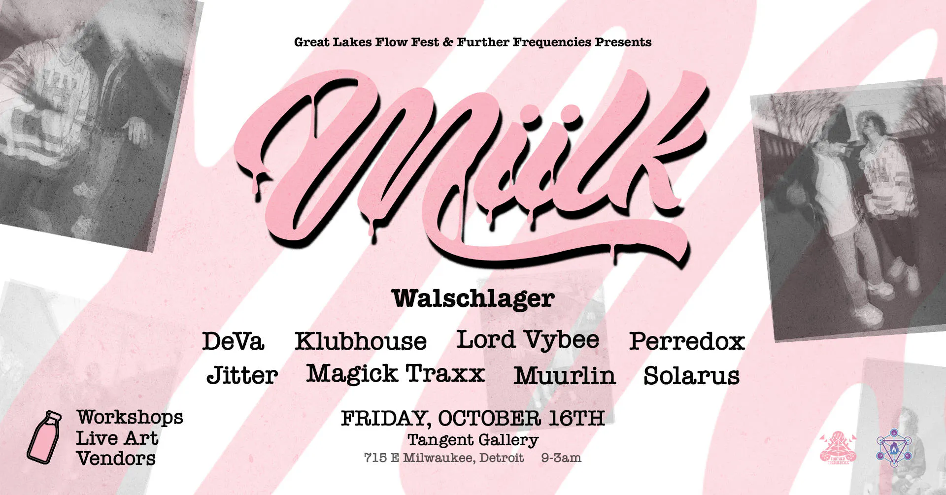 MIILK at Tangent Gallery - 10/16 w/ Further Frequencies + GLFF event banner