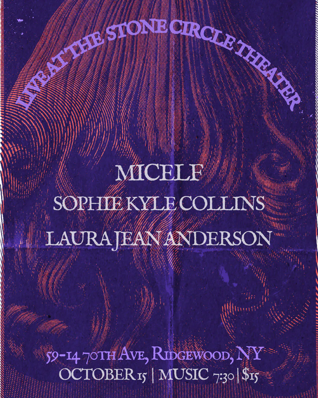 Micelf, Sophie Kyle Collins, Laura Jean Anderson event banner