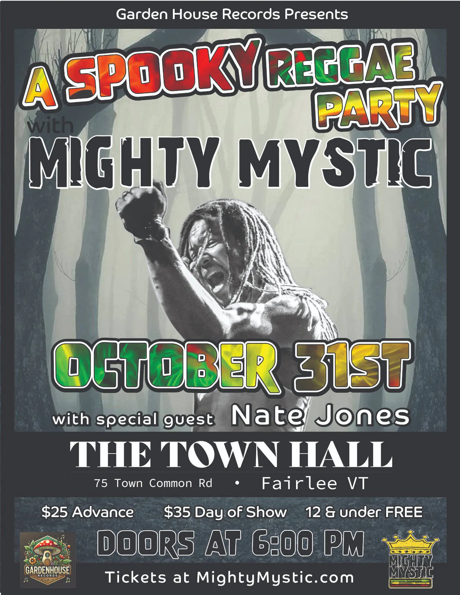 A Spooky Reggae Party w/ Mighty Mystic at The Town Hall event banner