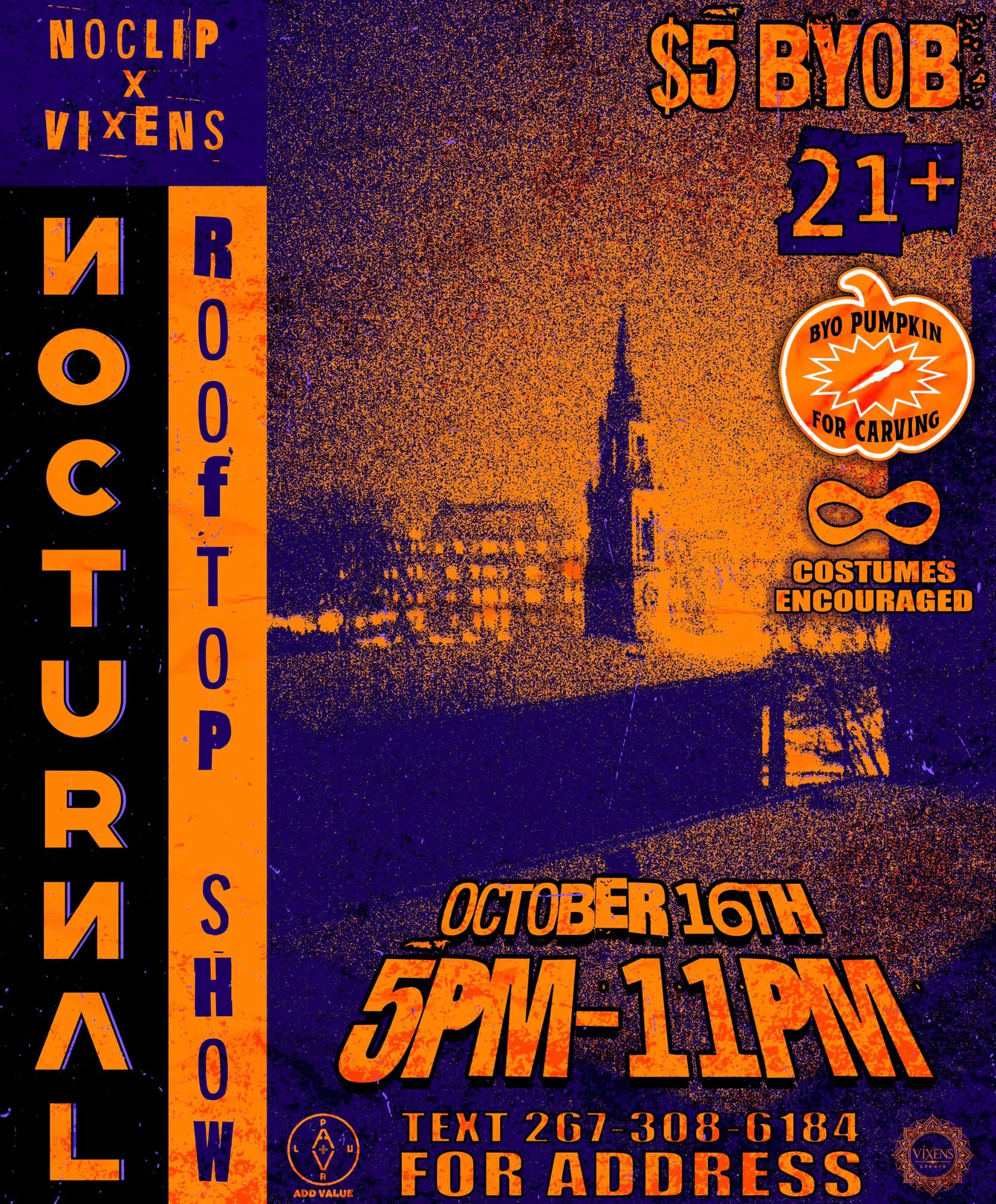 NOCLIP X VIXENS: NOCTURNAL (rooftop) event banner