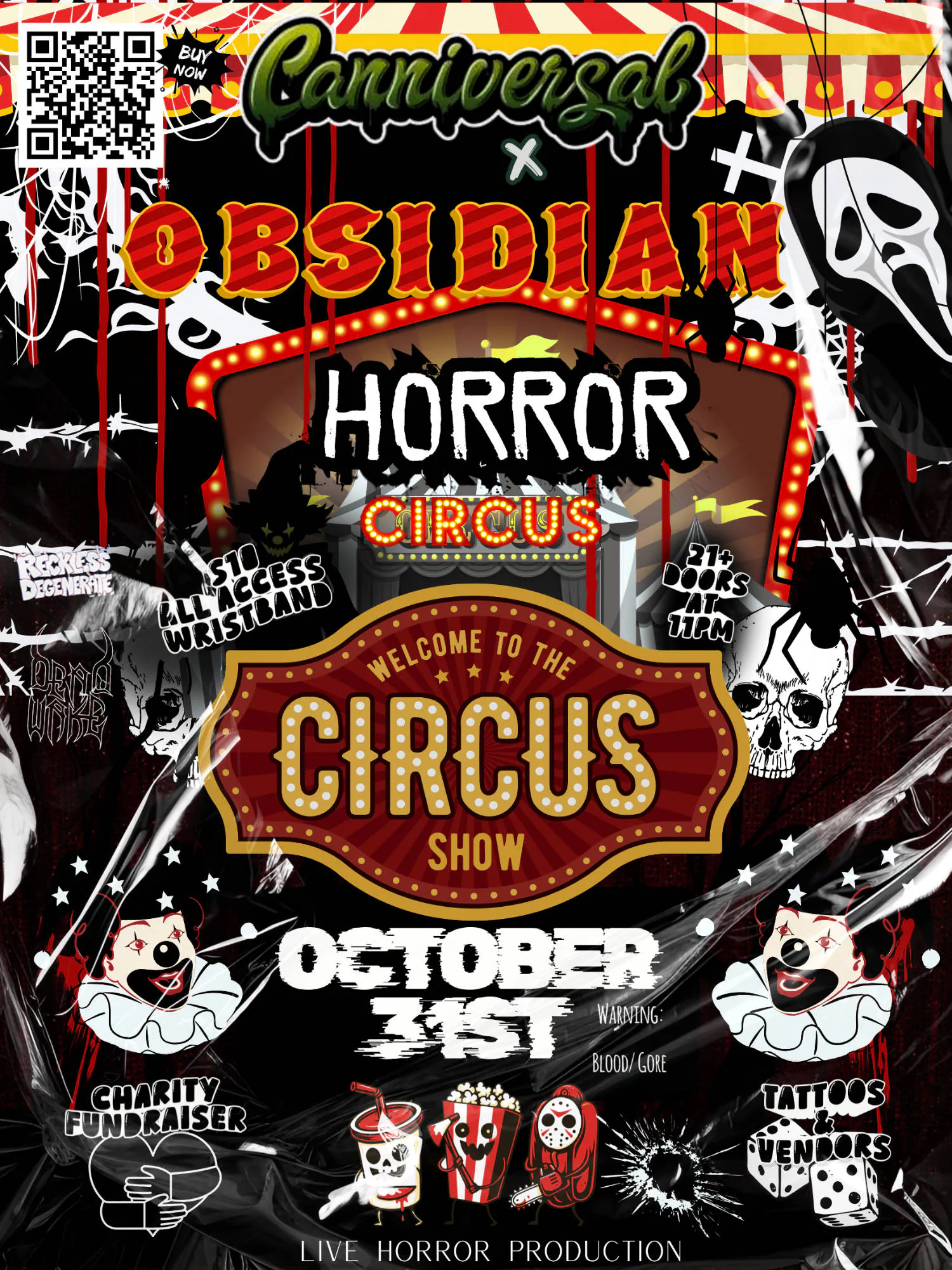 HORROR CIRCUS: SATX | OBSIDIAN CULT RECORDS event banner