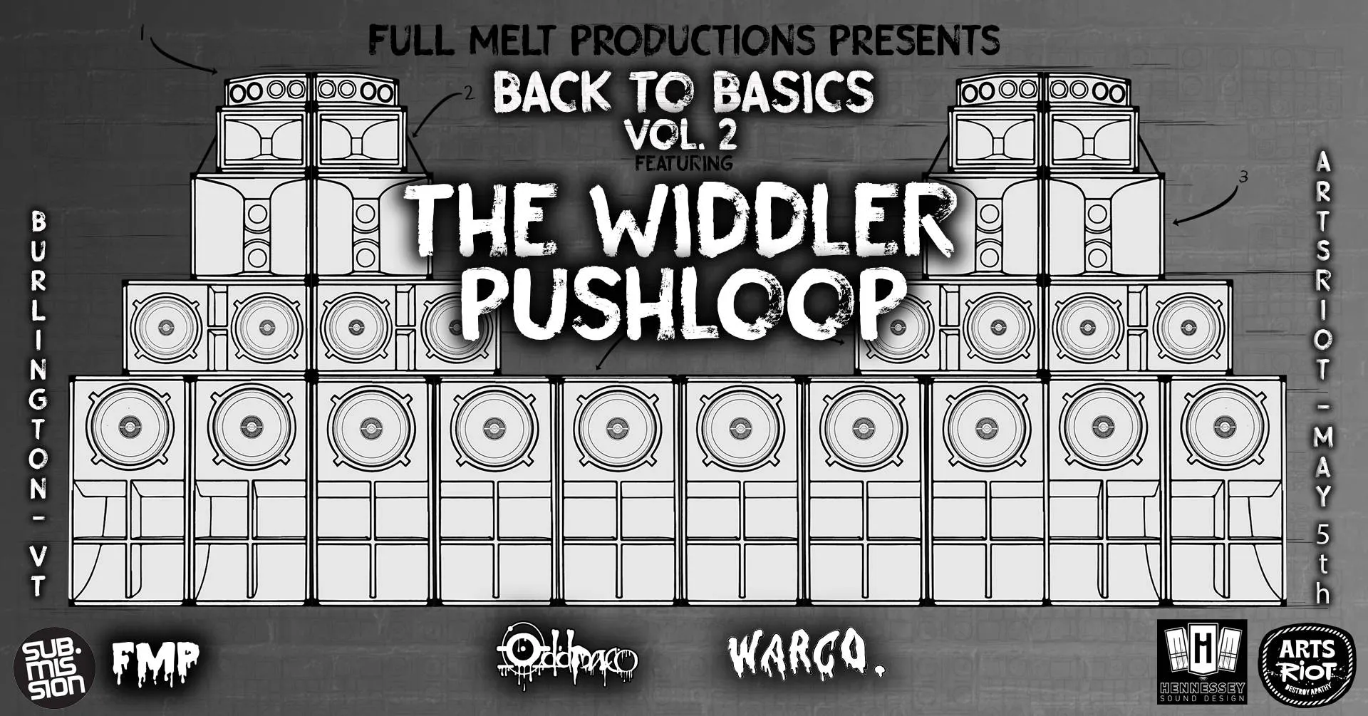 Back To Basics Vol. 2 Tour featuring The Widdler x Pushloop w/ Oddpaco & Warco event banner