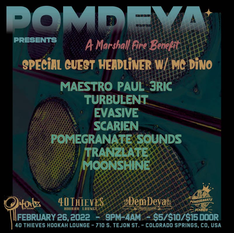 Marshall Fire Benefit at 40 Thieves Hookah Lounge event banner