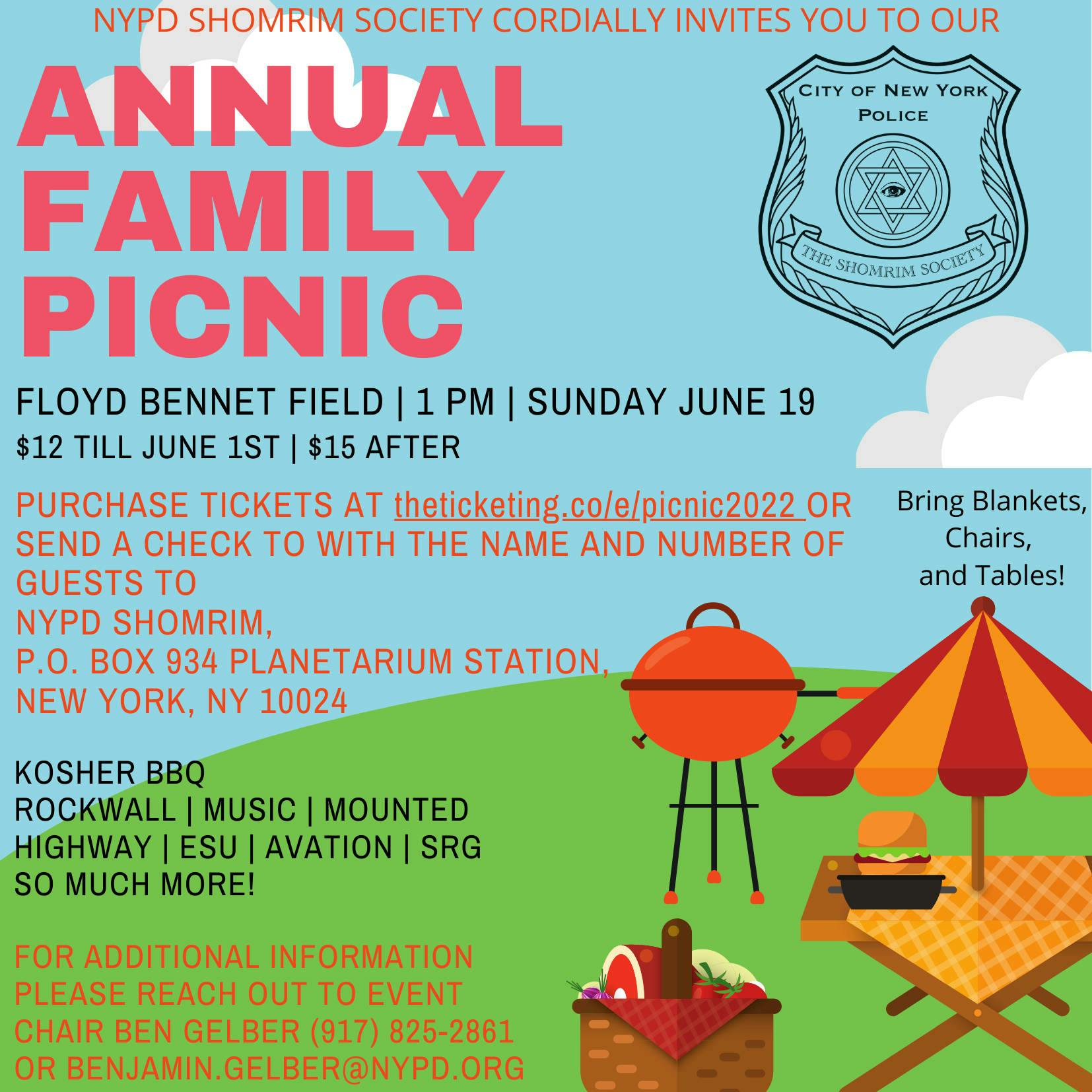 NYPD Shomrim Annual Family Picnic | The Ticketing Co.