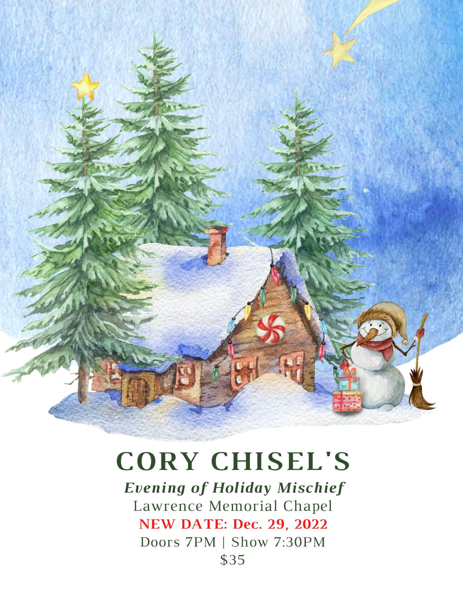Cory Chisel Presents "An Evening of Holiday Mischief" event banner