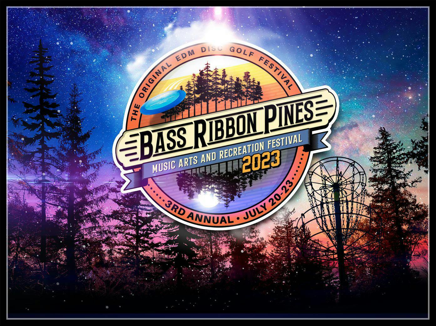 Bass Ribbon Pines Festival 2023 - July 20th-23rd event banner