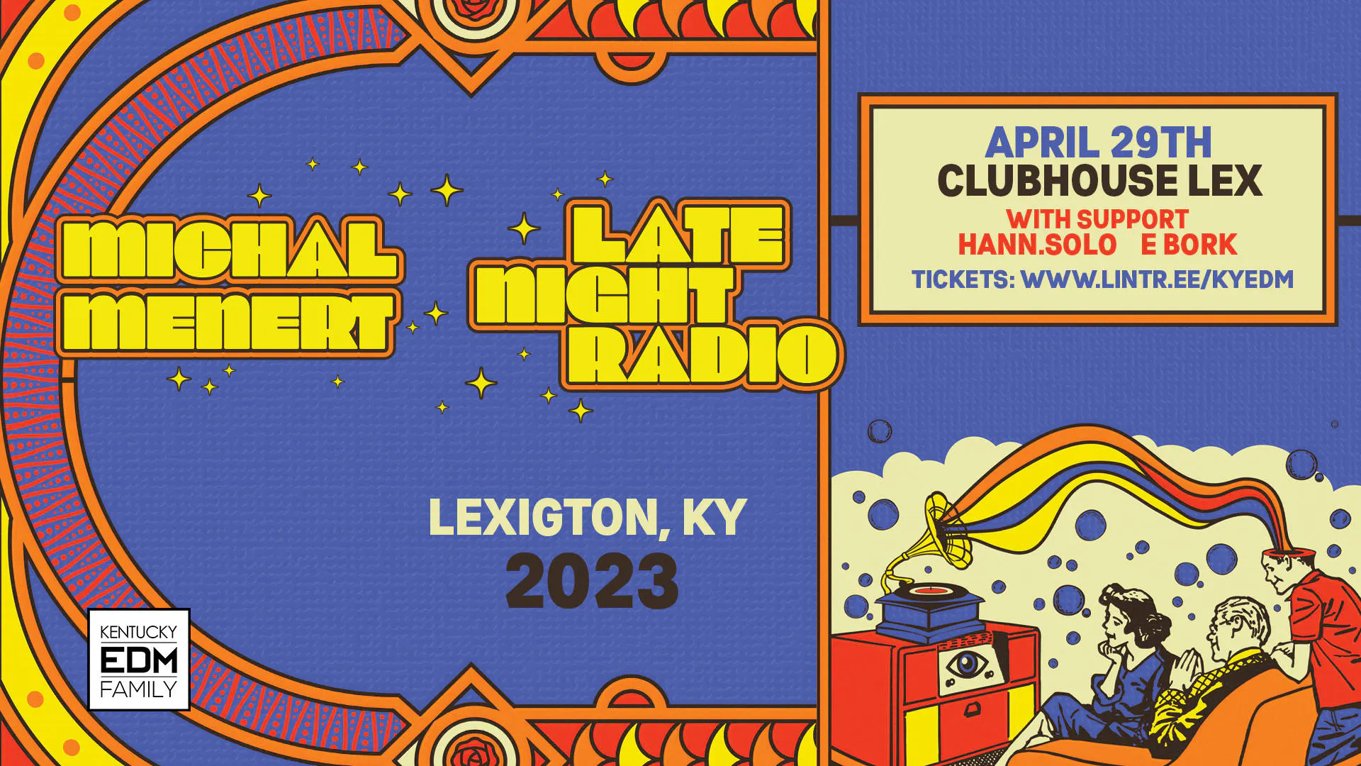Michal Menert & Late Night Radio at Clubhouse Lex event banner