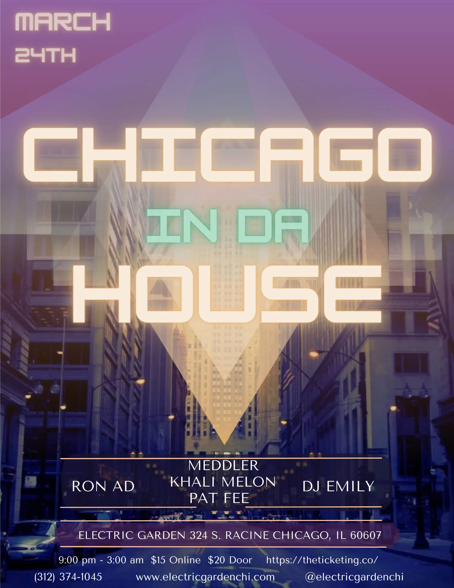 Chicago In The House March 24th event banner