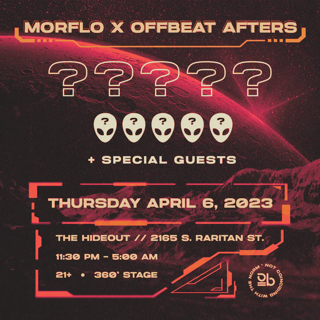 MORFLO X OFFBEAT AFTERS  event banner