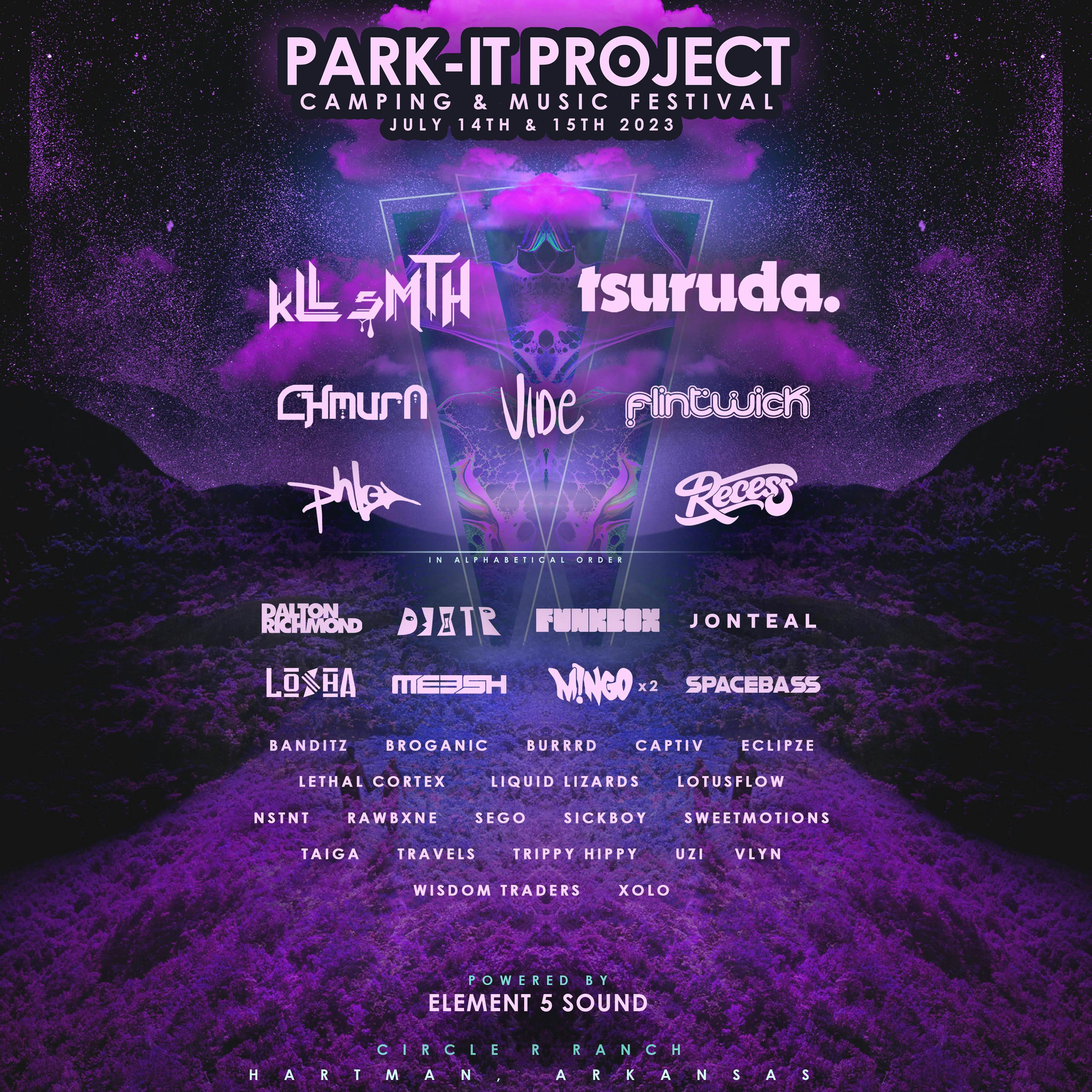Park-It Project Camping & Music Festival 2023 event banner