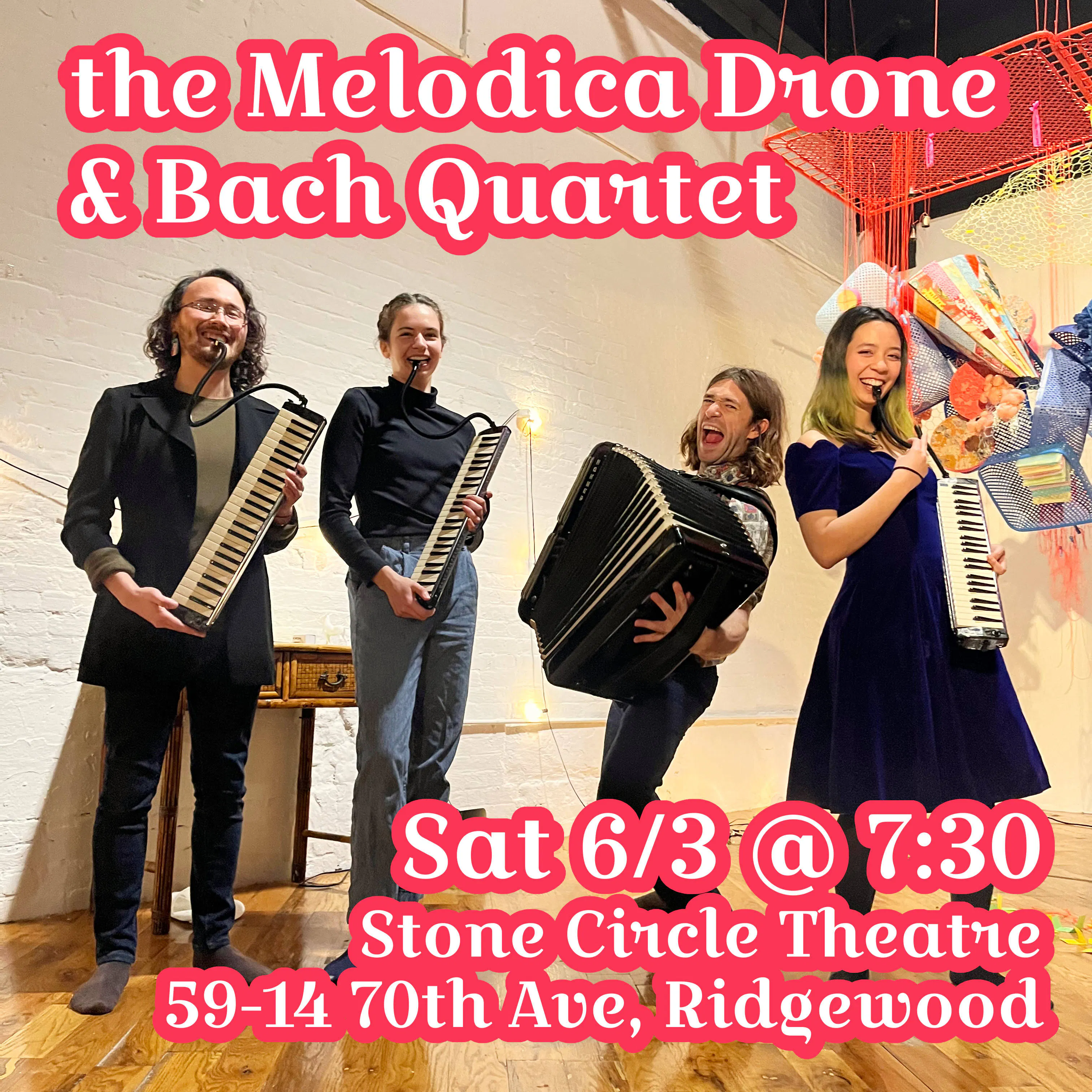 the Melodica Drone & Bach Quartet event banner