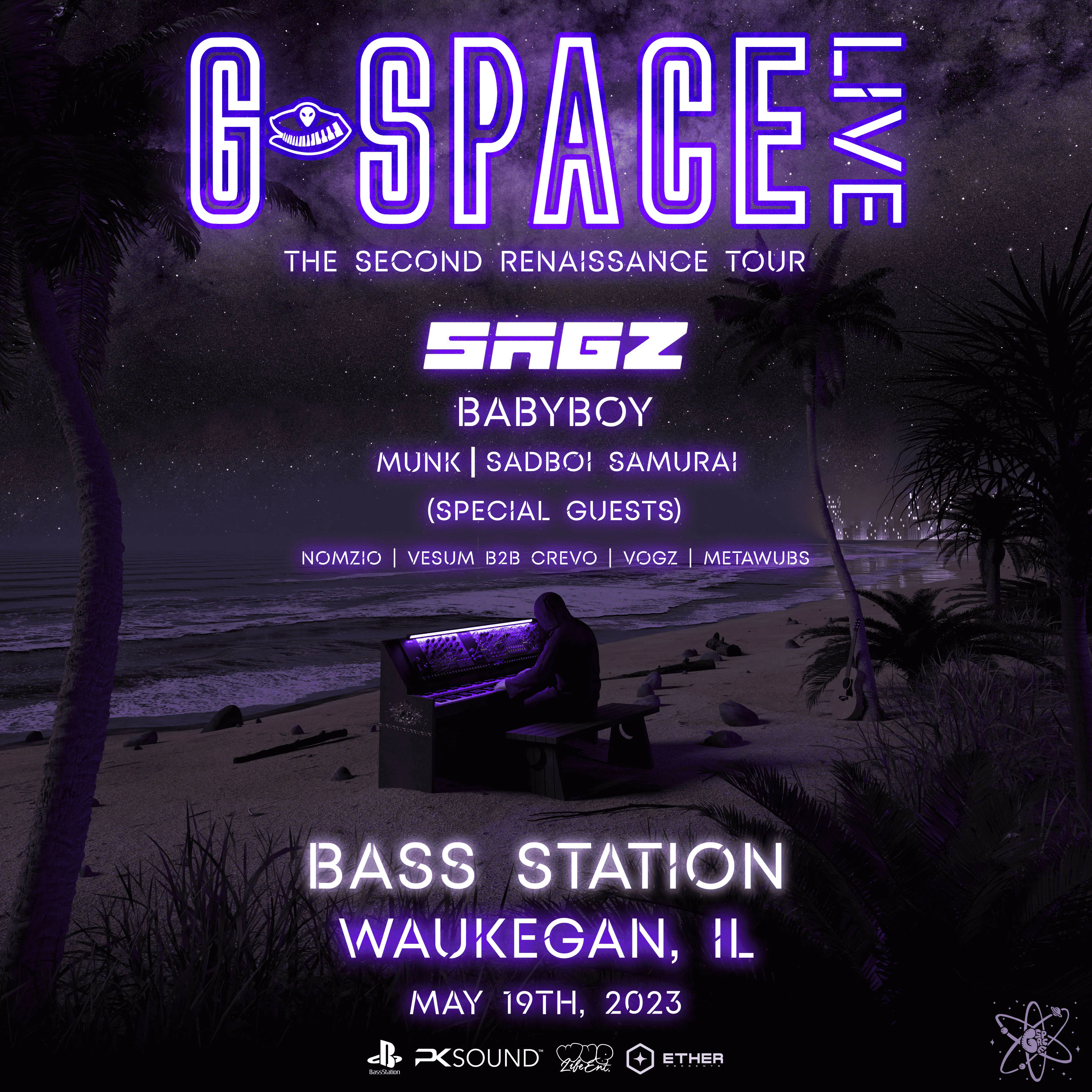 G-SPACE at BASS STATION event banner