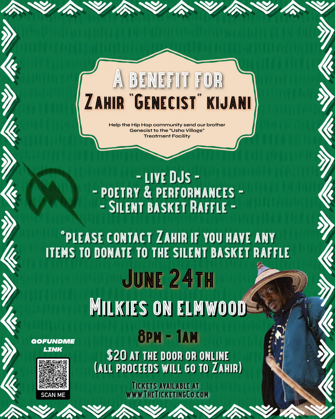 Genecist to Dr.Sebi Benefit event banner