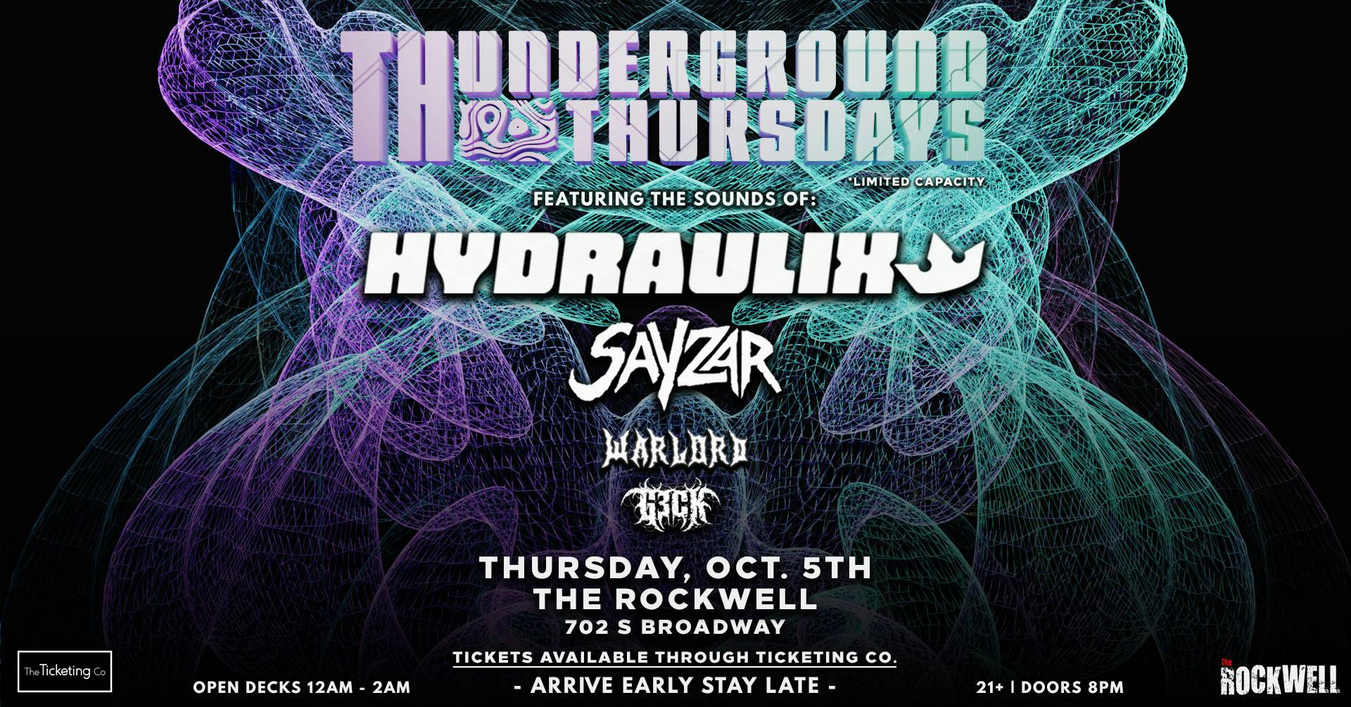 ThunderGround Thursday (Hydraulix & Sayzar) | The Ticketing Co.