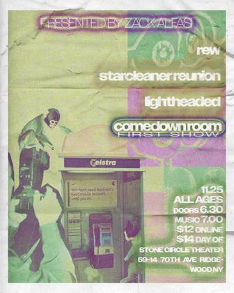 COMEDOWN ROOM // LIGHTHEADED // STARCLEANER REUNION // REW event banner