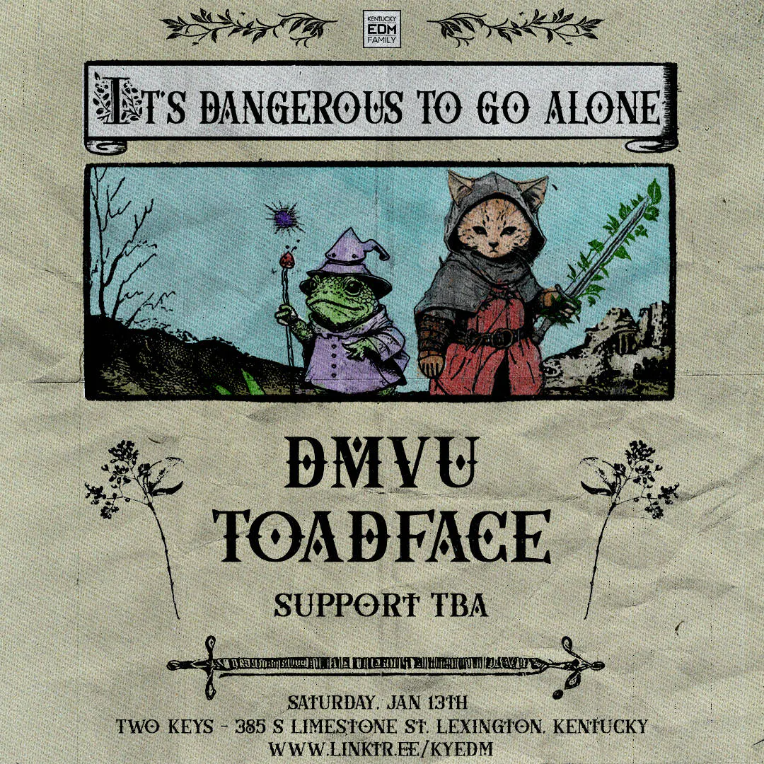 DMVU X Toadface: It's To Dangerous To Go Alone Tour at Two Keys event banner