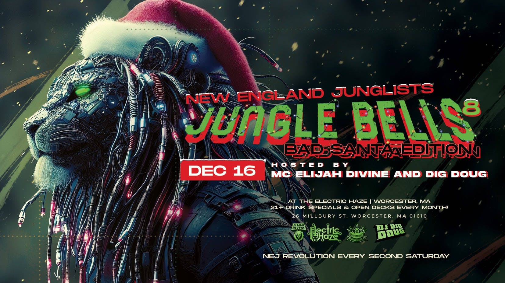 NEJ's Jungle Bells 8 (Bad Santa Edition) in Worcester at Electric