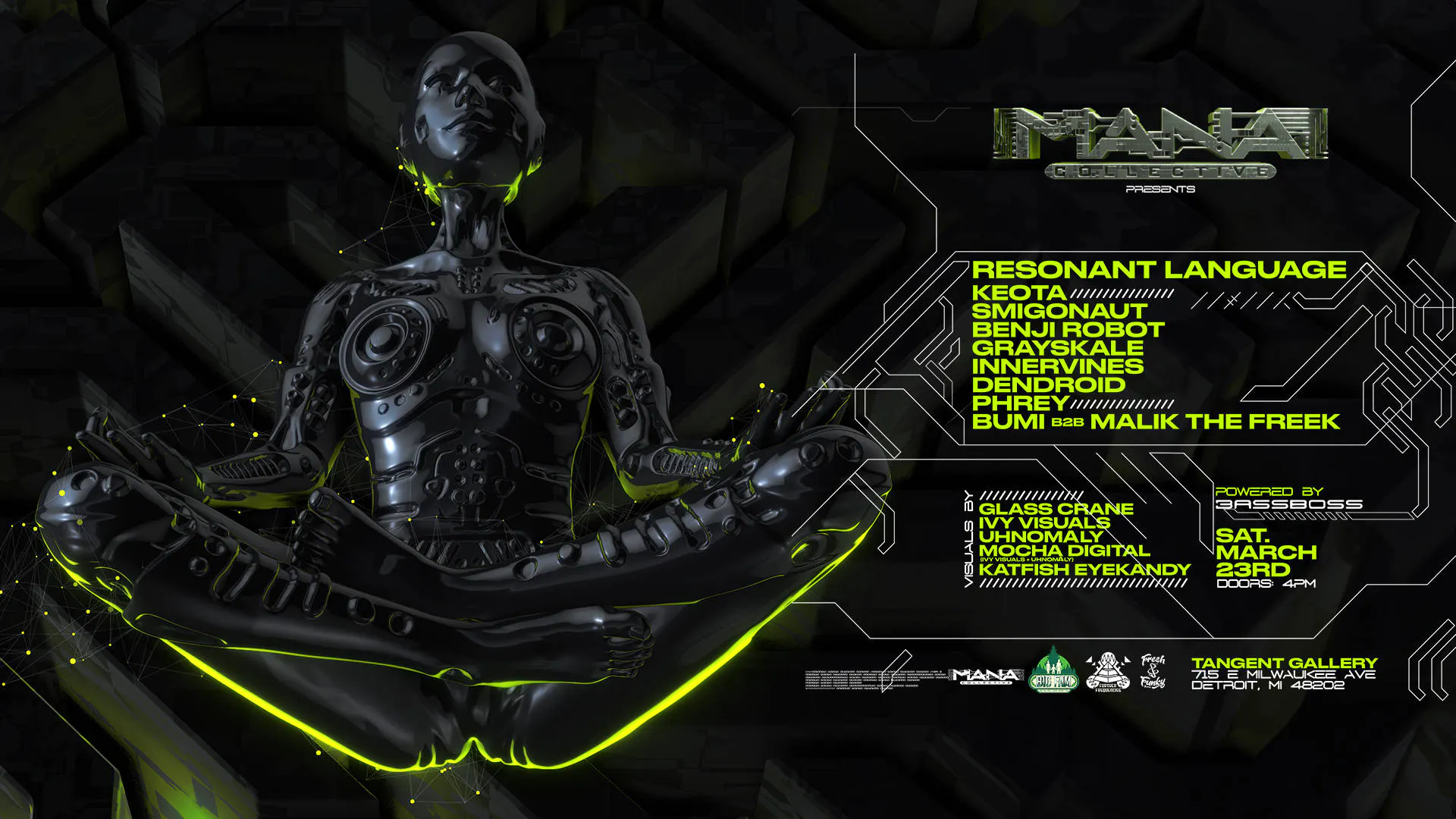 Mana Collective Presents: Resonant Language - Tangent Gallery - Detroit, MI event banner