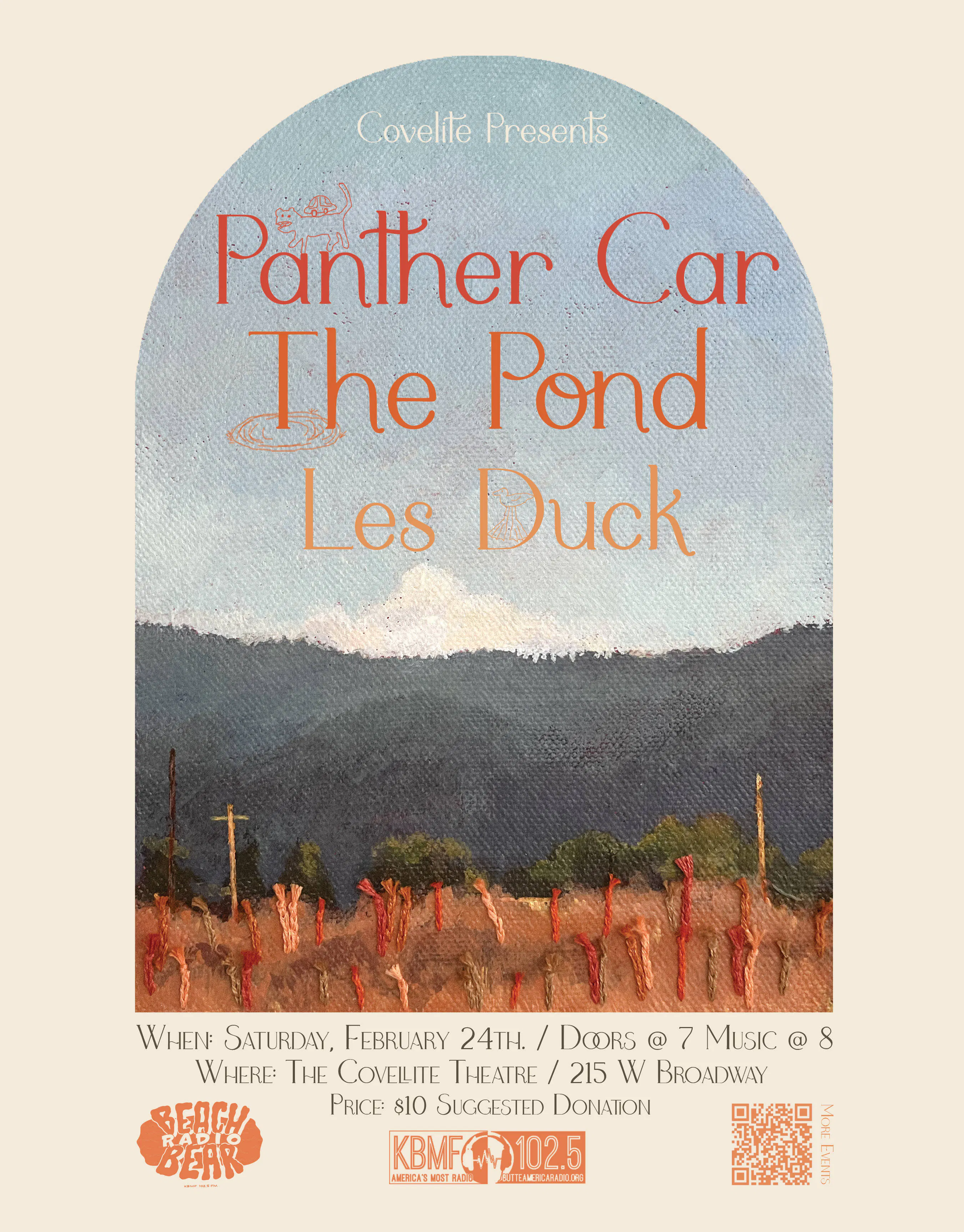 Panther Car w/ the pond & Les Duck event banner