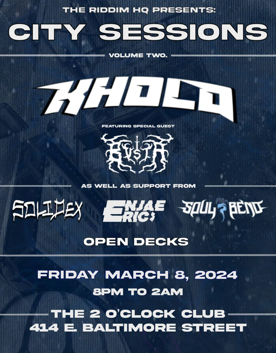 The Riddim HQ Presents: City Sessions Vol 2 event banner