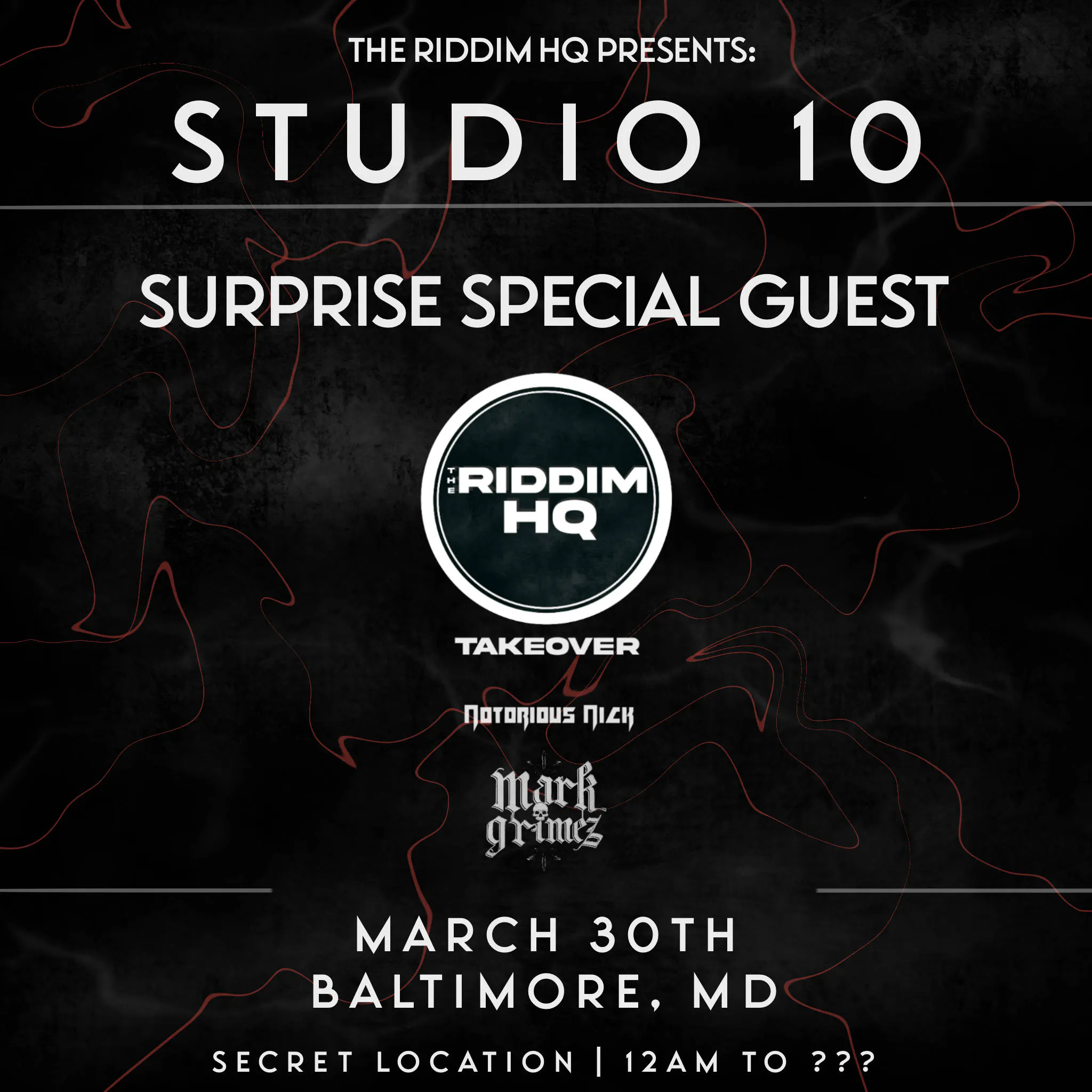 the riddim hq presents: studio 10 afterparty event banner