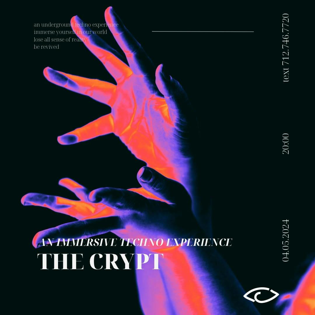 The Crypt | an immersive techno experience event banner