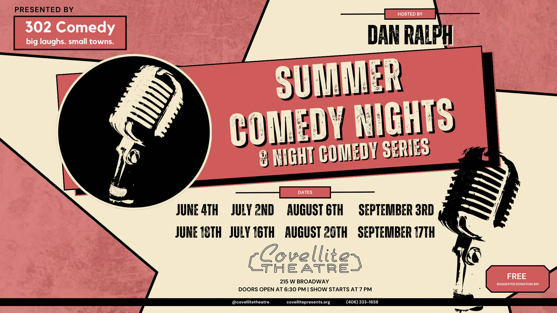 Summer Comedy Nights Presented by 302 Comedy event banner