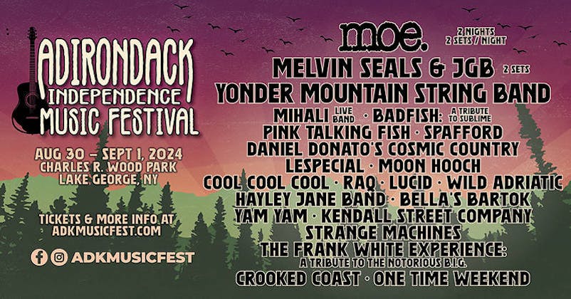 2024 Adirondack Independence Music Festival event banner