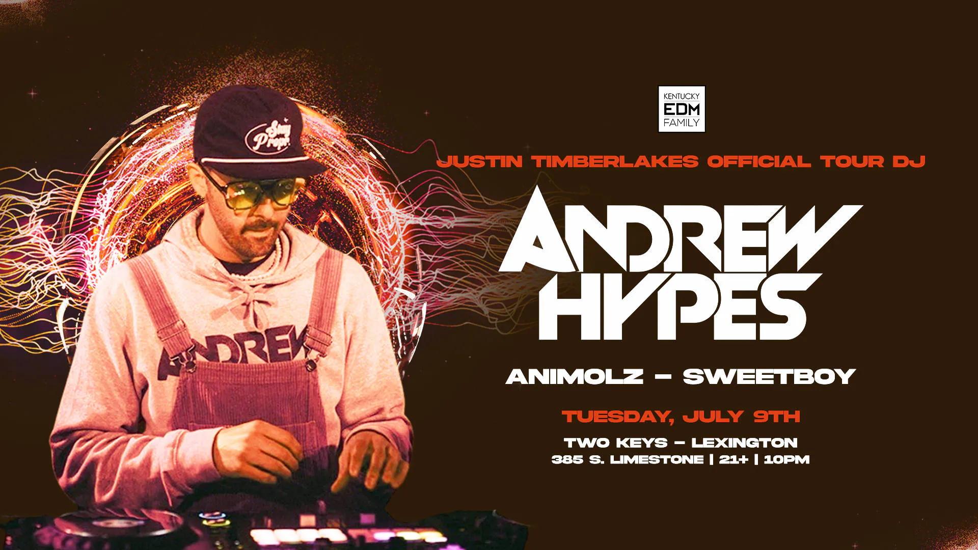 Andrew Hypes(Justin Timberlake Official Tour DJ) at Two Keys event banner