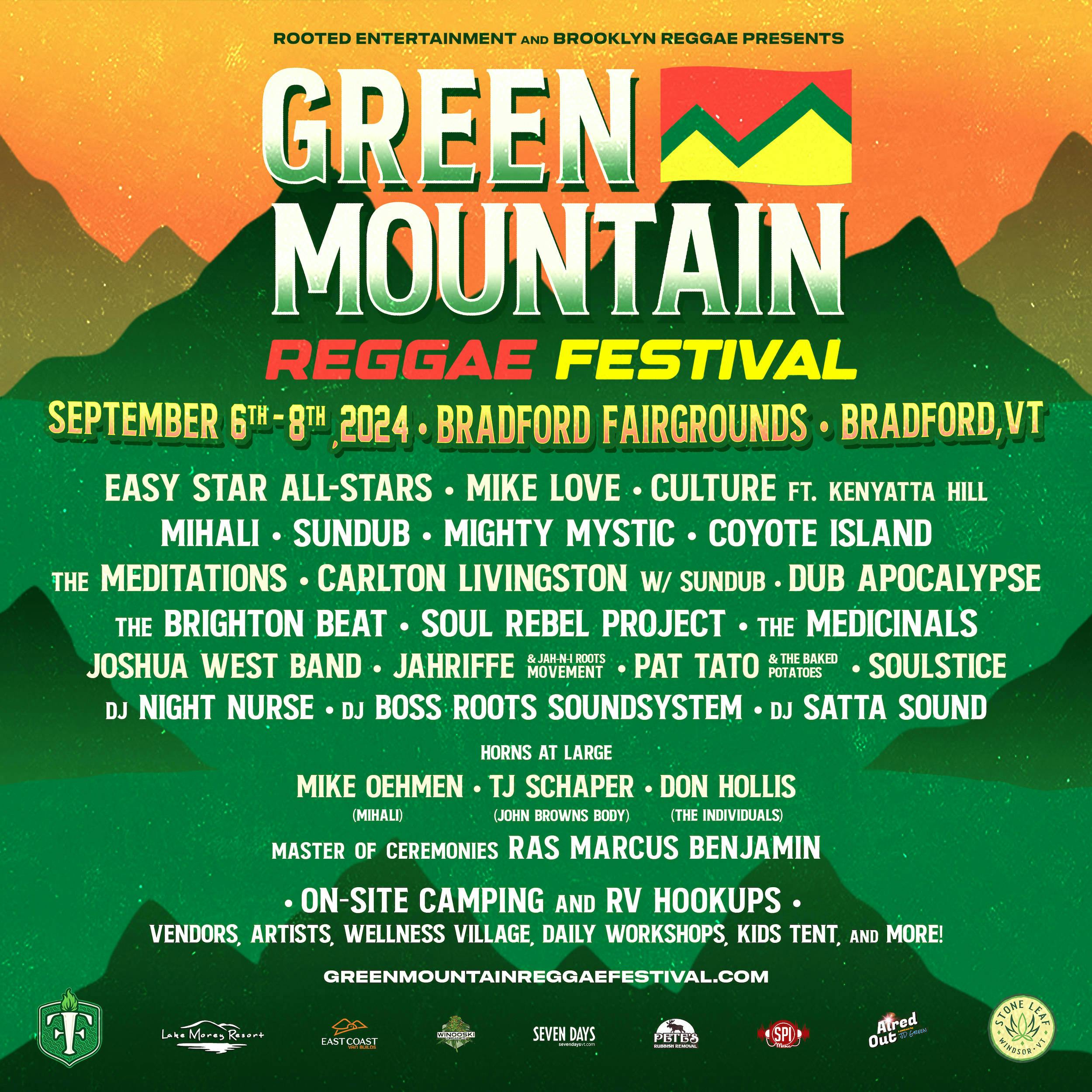 Green Mountain Reggae Festival event banner