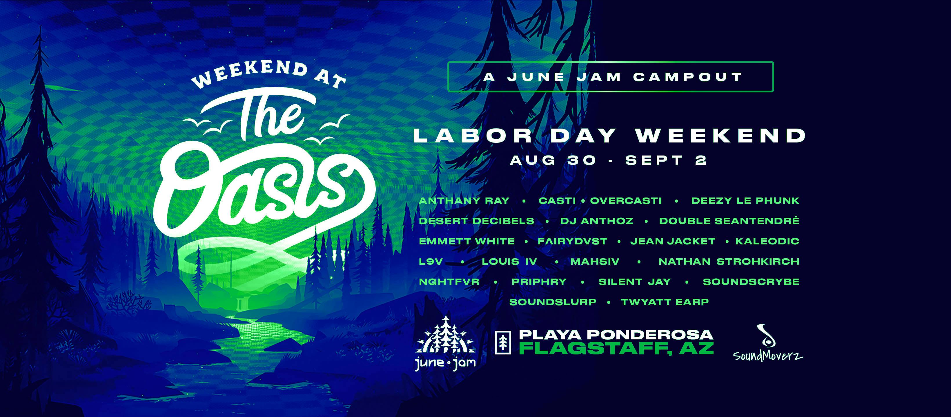 Weekend at the Oasis 2024 event banner