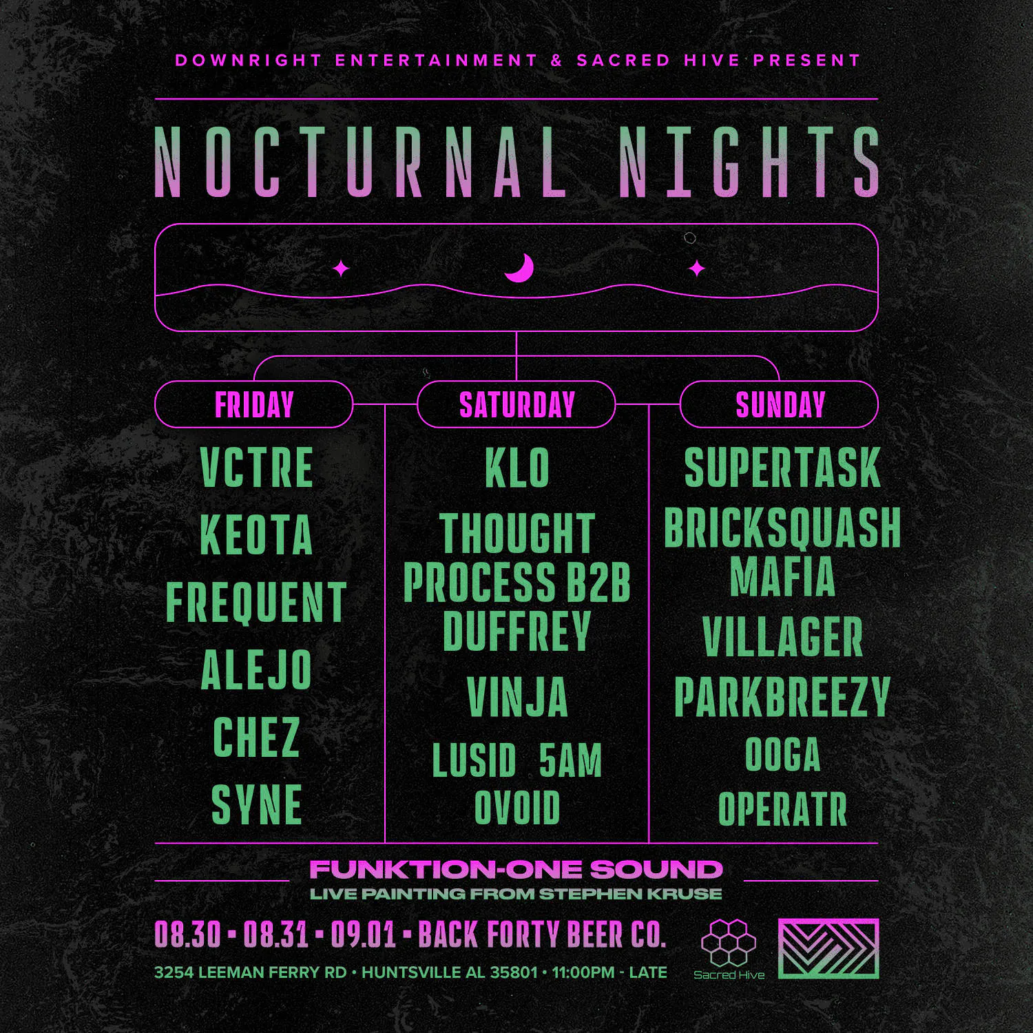 Nocturnal Nights | Huntsville After Hours event banner