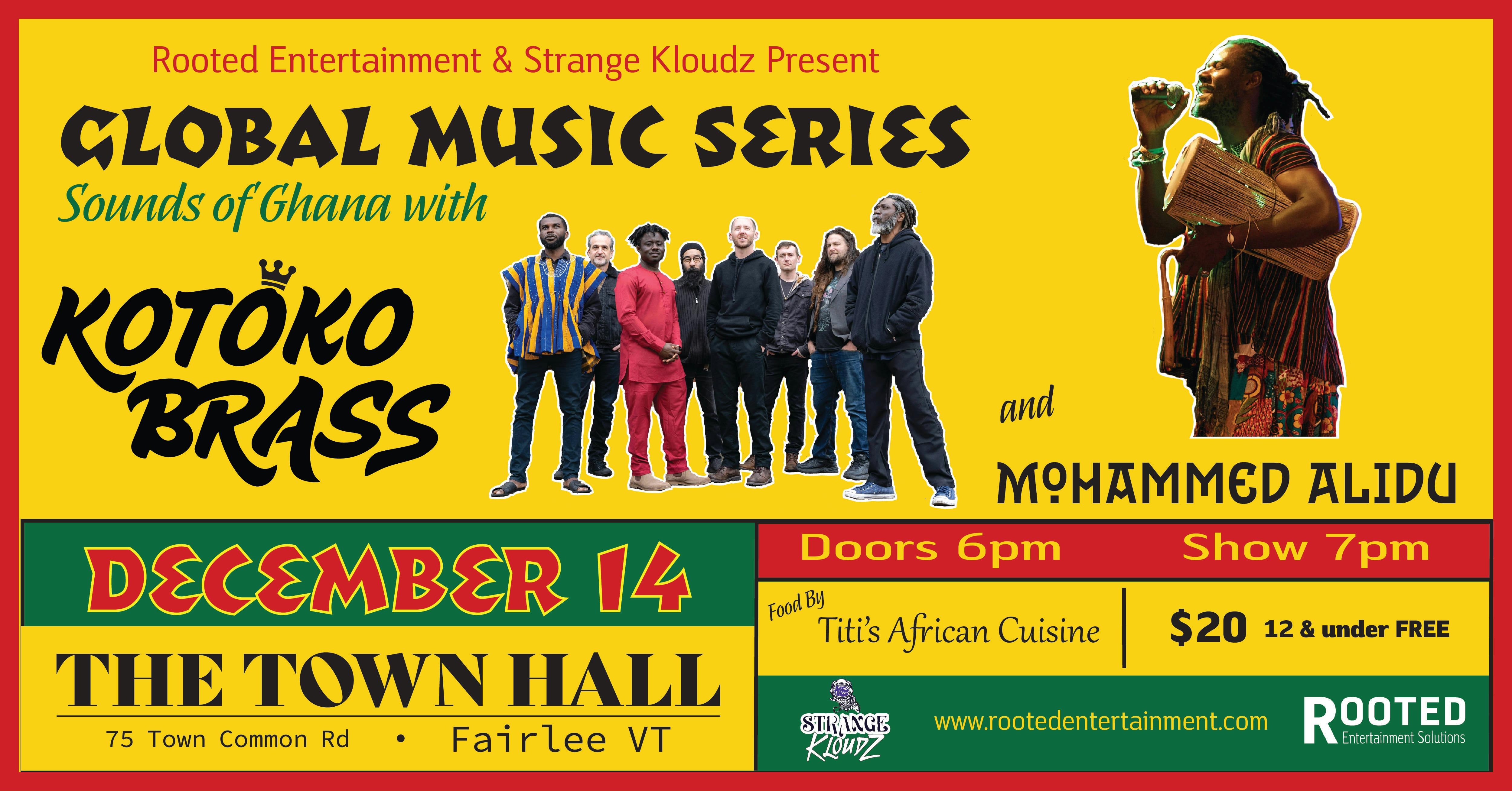 Kotoko Brass w/ Mohammed Alidu at THE TOWN HALL event banner