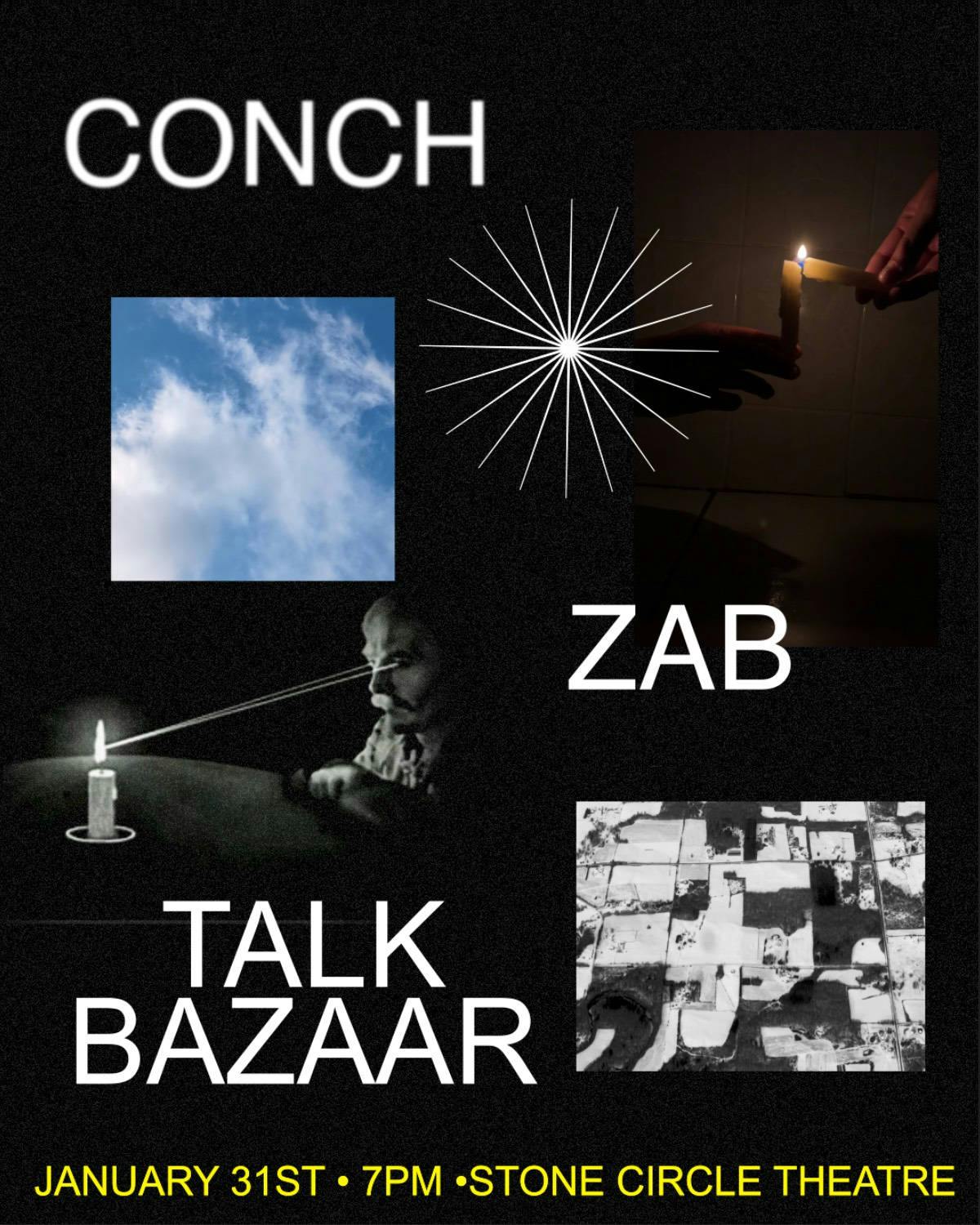ZAB, Conch, and Talk Bazaar event banner