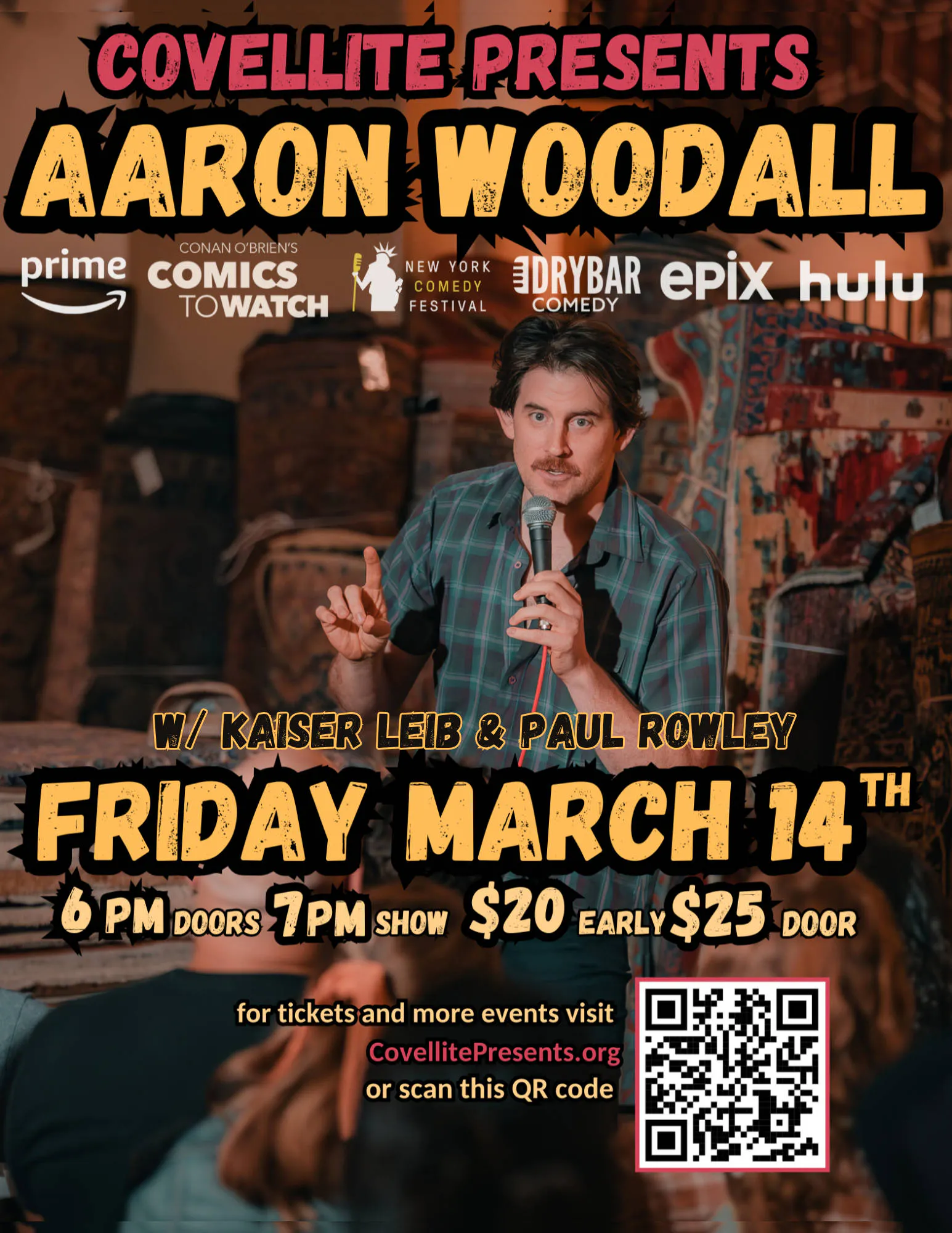 Aaron Woodall at The Covellite Theatre event banner