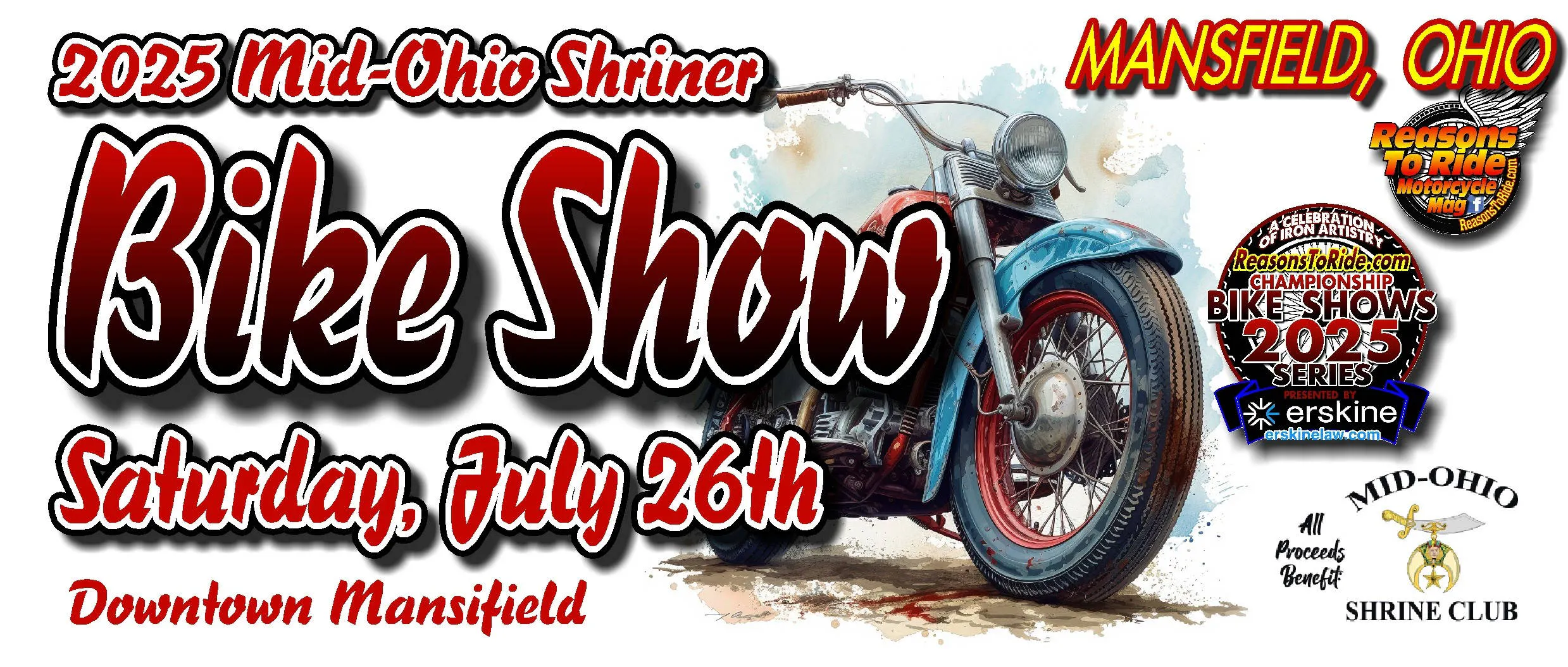 2025 Mid-Ohio Shriner Bike Show event banner