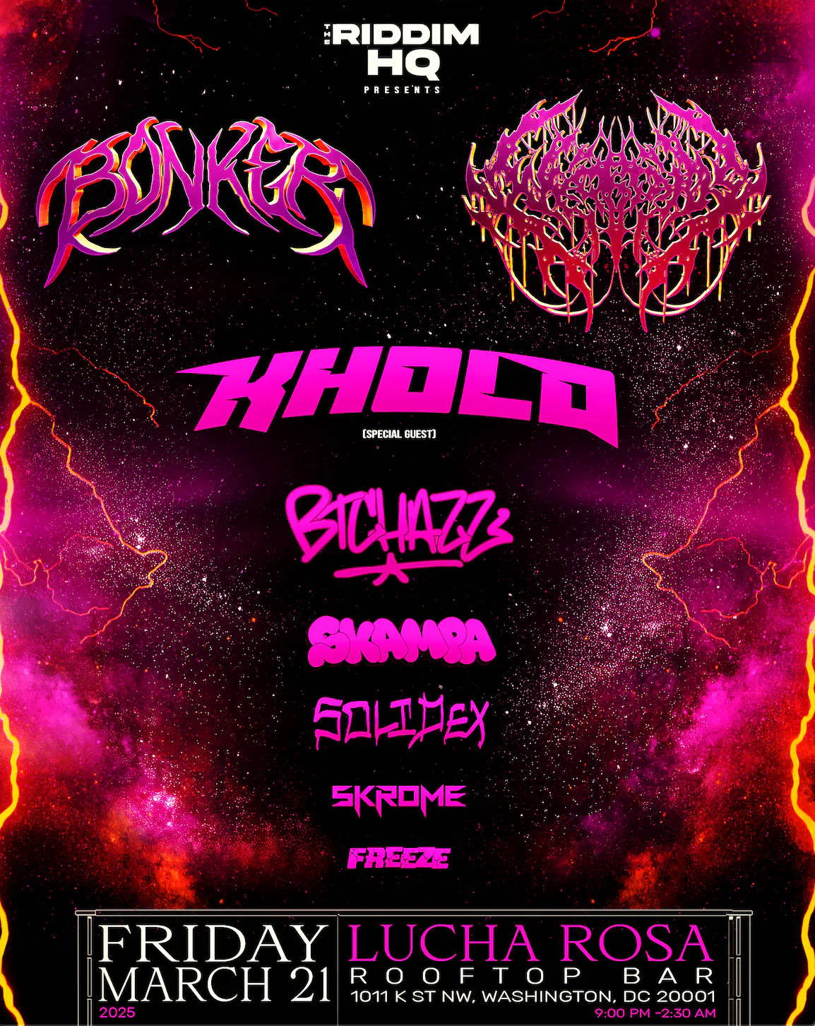 The Riddim HQ Presents: Bonker & Ouroboros ft. Khold & Btchazz! event banner
