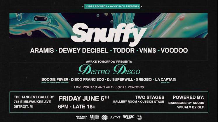 Snuffy at Tangent Gallery June 6th, 2025 event banner