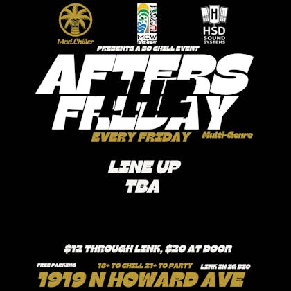 The Afters Friday event banner